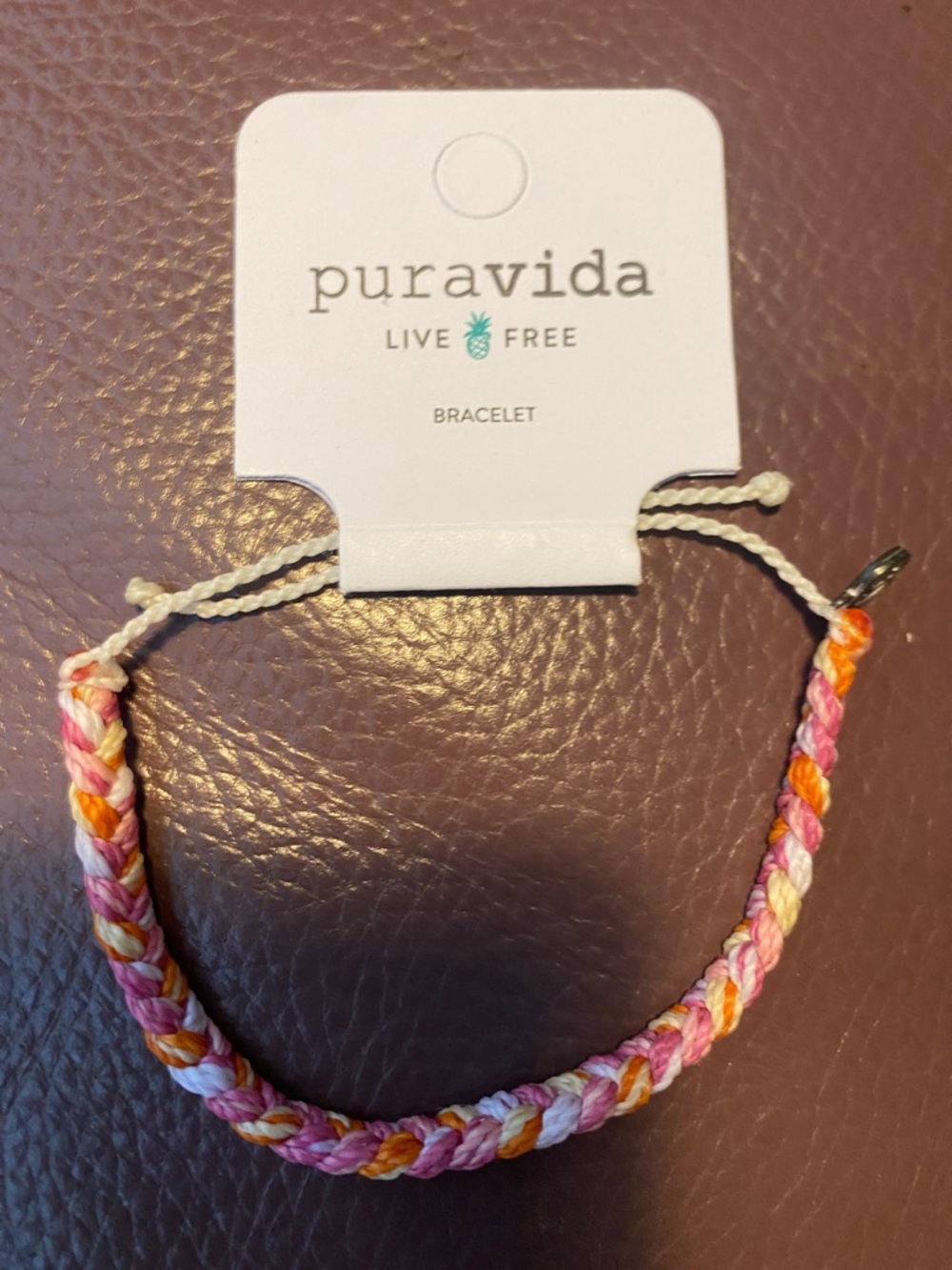 3 braceltCombo deal! Vida Braided Pink, Orange & Cream Friendship Bracelet